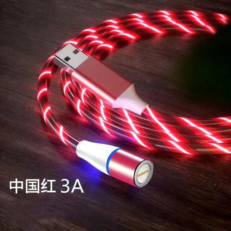 Fast Charge Three-in-one Magnetic Data Cable One-to-three Nylon Braided Mobile Phone Charging Cable For Apple Huawei