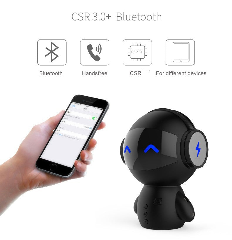 Robot Smart Bluetooth Audio Charging Treasure Mobile Power Mobile Phone Mini Creative Personality Card Small Speaker