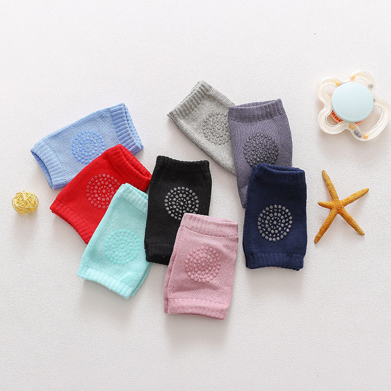 Summer Baby Knee Pads Pure Cotton Baby Terry Non-slip Crawling Knee Pads Love Dot Socks