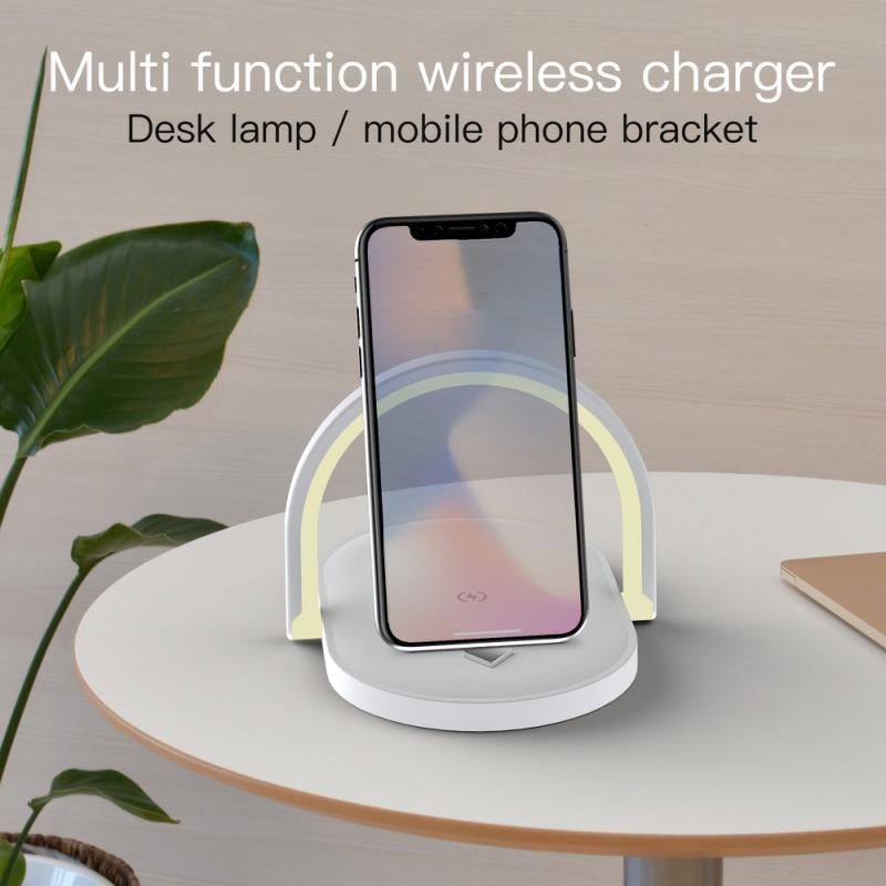 Wireless Charger Night Light 15W Fast Charge Mobile Phone Holder Three-in-One Wireless Charger Desk Lamp Gift Printing LOGO