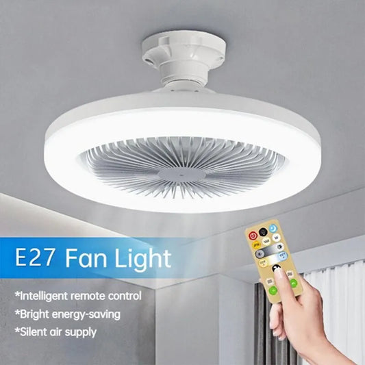 3In1 30w Ceiling Fan With Lighting Lamp E27 Converter Base With Remote Control For Bedroom Living Home Silent