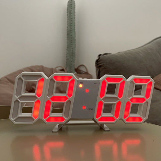 3D Digital Alarm Clock, Creative Smart Light-sensitive LED Wall-mounted Electronic Alarm Clock For Korean Students