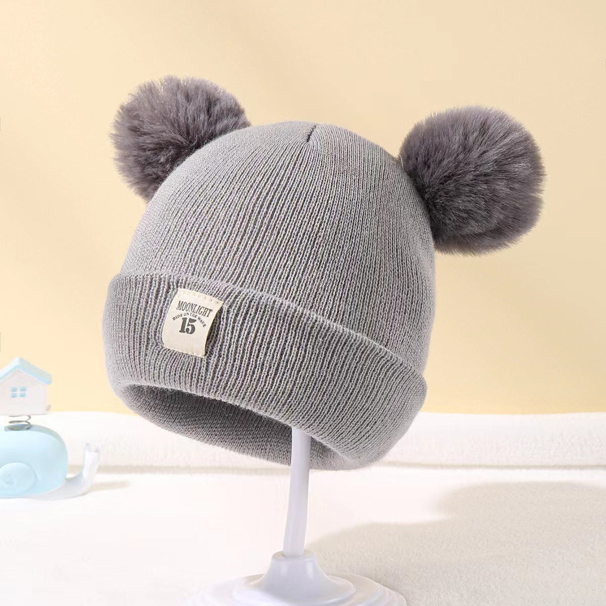 Children&#039;s Hats Thickened Knitted Baby Hats Autumn And Winter Style Woolen Hats For Boys And Girls Baby Warm Ear Protection Hoods